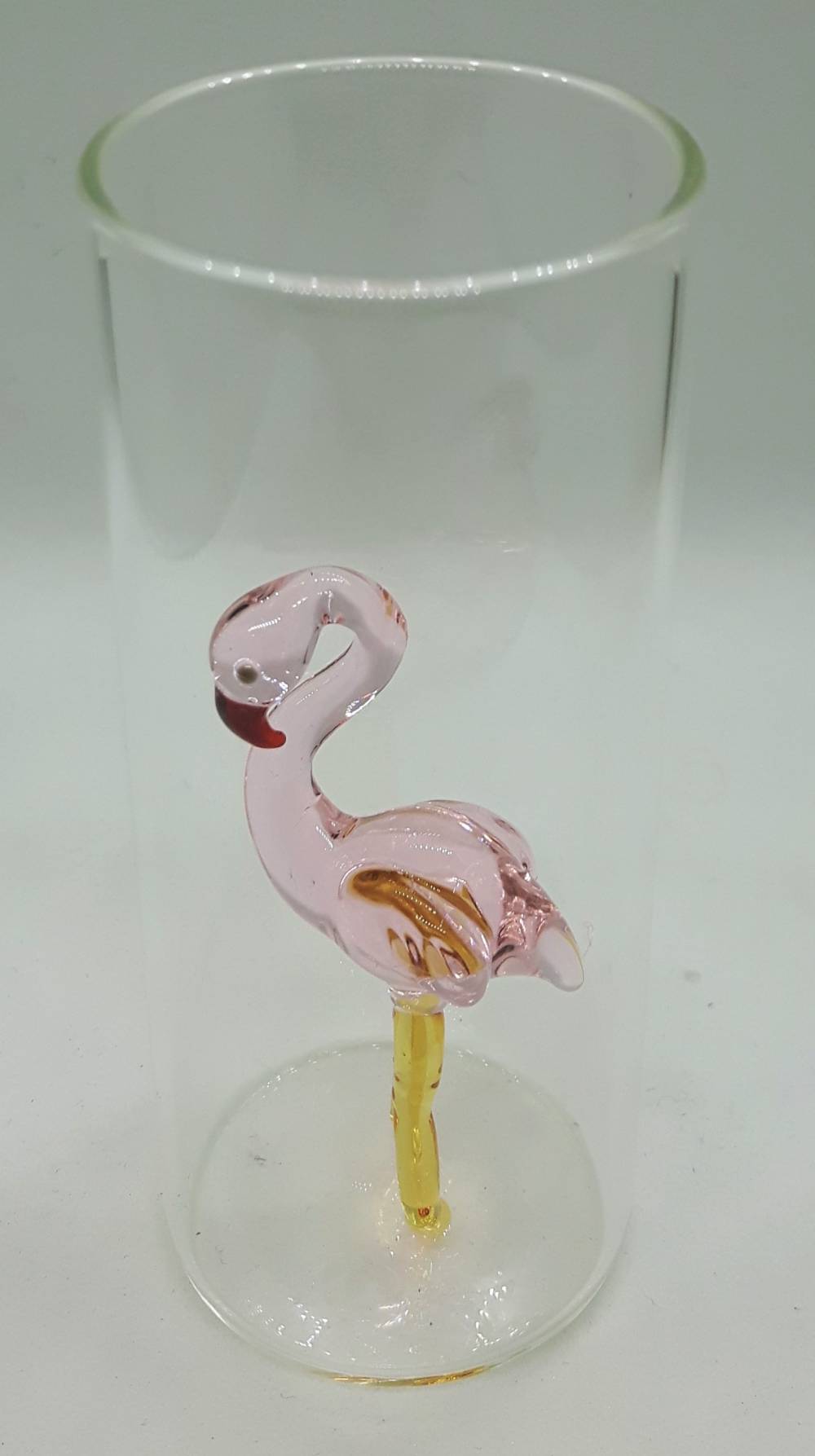 Domglas-Schnapsglas-Flamingo